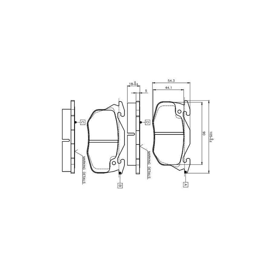 Bosch 0986Tb2009 Brake Pad Set Incl Wear Warning Contact