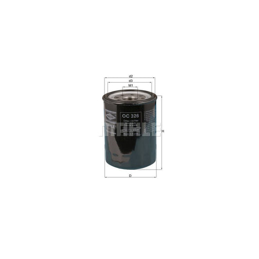 MAHLE ORIGINAL OC 326 Oil Filter Spin-on Filter, with one anti-return valve
