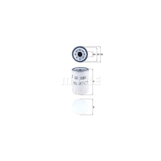 MAHLE ORIGINAL OC 323 Oil Filter Spin-on Filter, with one anti-return valve