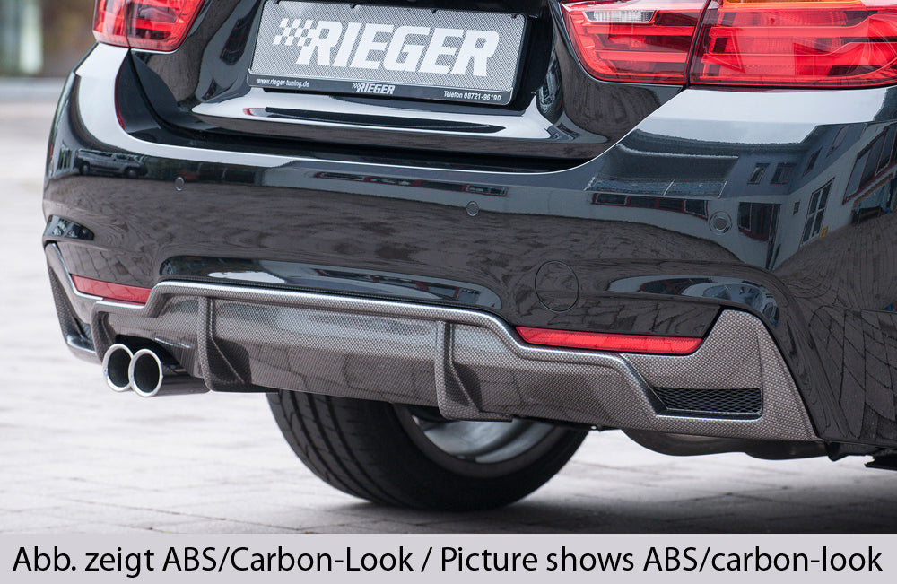 Rieger 00053487 BMW 4 Series F32 F33 F36 Rear Diffuser for Original Twin Tailpipe Left -  Matte Black