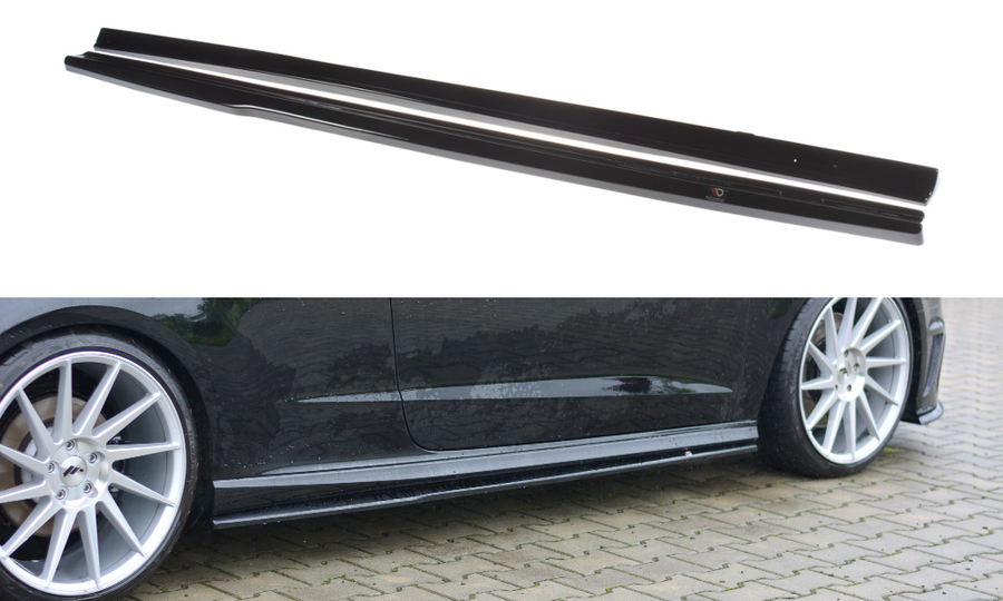 Maxton Design AU-S3-3-3D-SD1T Side Skirts Diffusers Audi S3 / A3 S-LINE 8V / 8V FL Hatchback | Duco Car Parts UK Car Parts