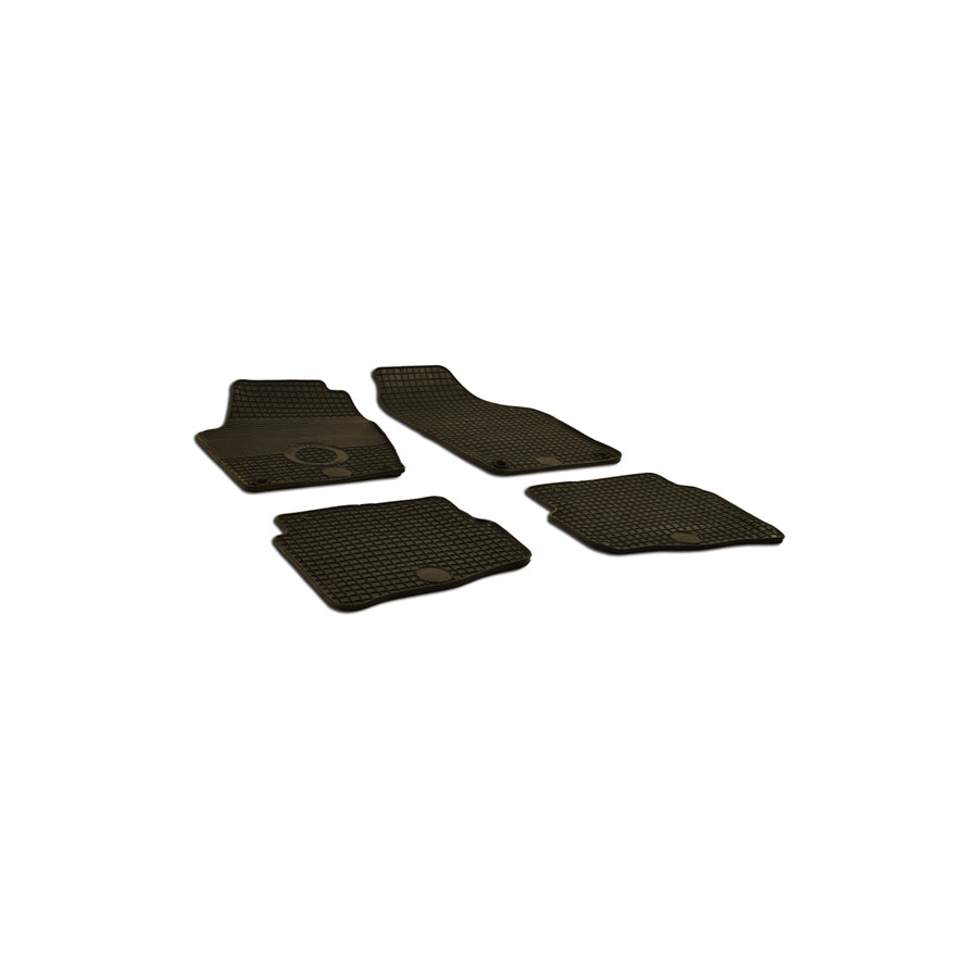 WALSER 50537 Floor mat set for VW Fox Hatchback (5Z1, 5Z3, 5Z4) Elastomer, Front and Rear, Quantity: 4, Black