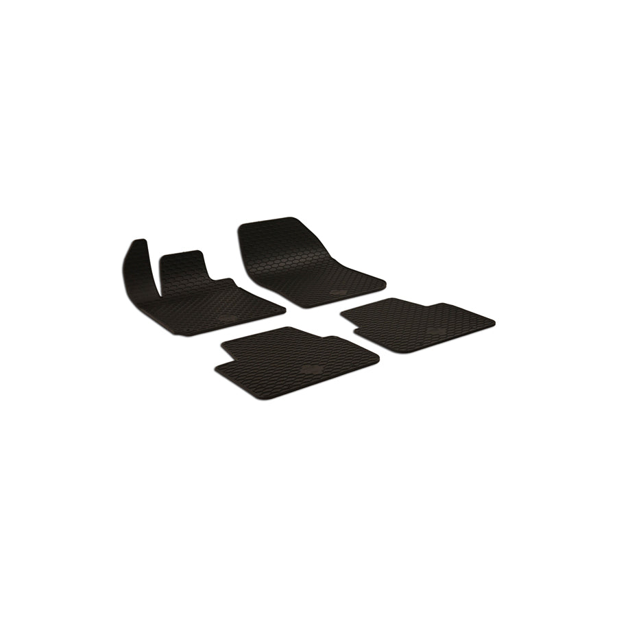WALSER 50789 Floor mat set for PEUGEOT 308 II SW Elastomer, Front and Rear, Quantity: 4, Black