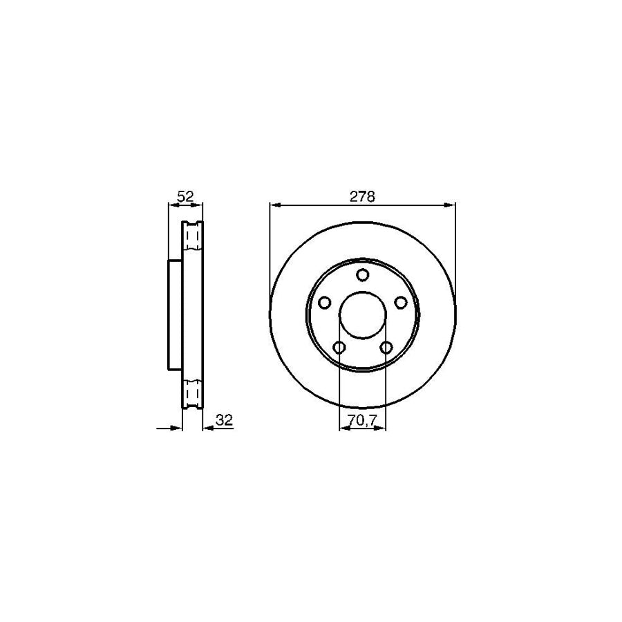 BOSCH 0 986 478 486 Brake Disc Internally Vented Vented Oiled