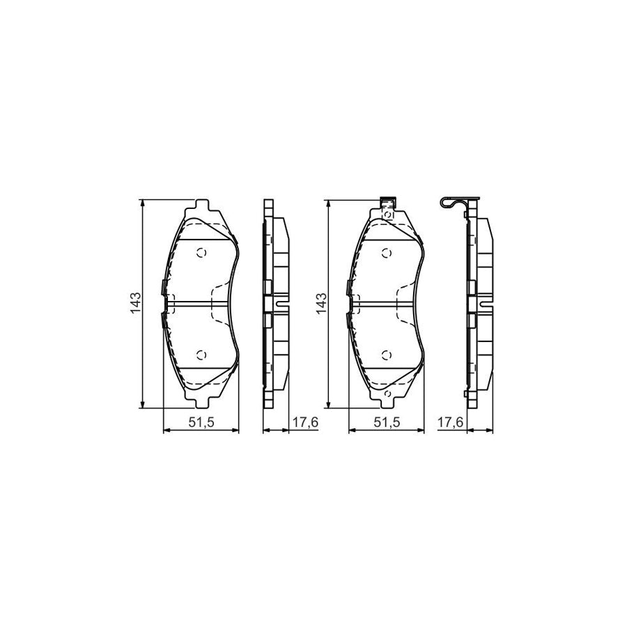 Bosch 0986495059 Brake Pad Set With Acoustic Wear Warning With Mounting Manual BP1486