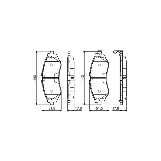 Bosch 0986495059 Brake Pad Set With Acoustic Wear Warning With Mounting Manual BP1486