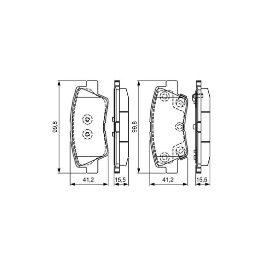 Bosch 0986495309 Brake Pad Set For Kia Soul Ii Ps With Acoustic Wear Warning With Anti Squeak Plate With Mounting Manual BP1598