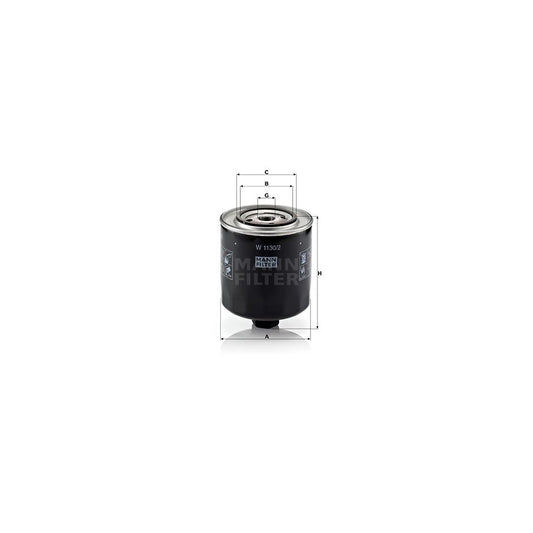 MANN-FILTER W 1130/2 Oil Filter Spin-on Filter, with one anti-return valve