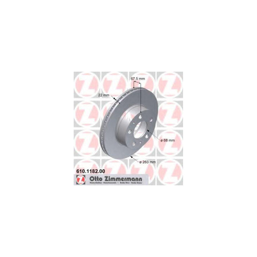 ZIMmERMANN 610 1182 00 Brake Disc Internally Vented