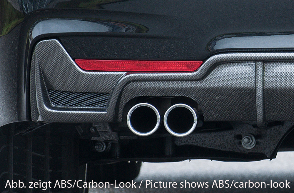 Rieger 00053490 BMW 4 Series F32 F33 F36 Rear Diffuser for Twin Tailpipe Left & Right - Carbon Look -  Matte Black