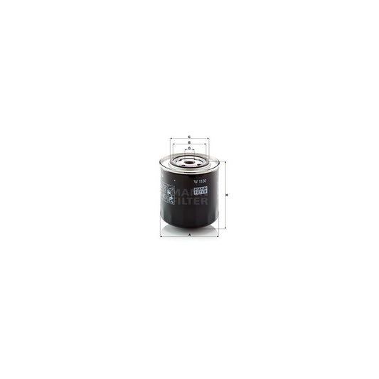 MANN-FILTER W 1130 Oil Filter Spin-on Filter, with one anti-return valve