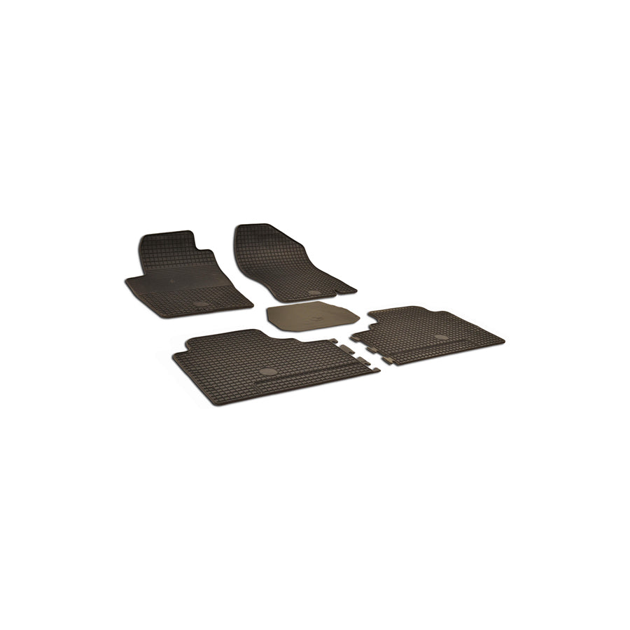 WALSER Tailored 50718 Floor mat set Elastomer, Front and Rear, Quantity: 5, Black