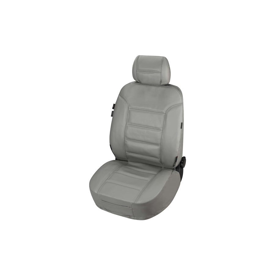 WALSER 19637 Car seat cover Grey, Leather, Front
