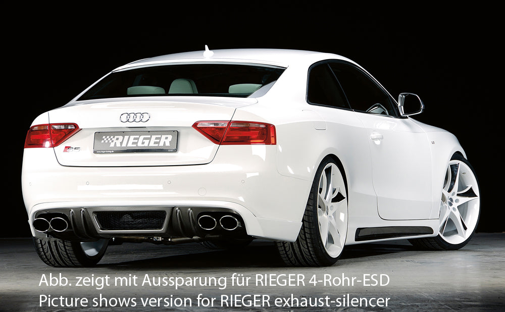 Rieger 00099895 Audi B8 B81 S5 Rear Diffuser for Original Twin Tailpipe Left & Right - Carbon-Look