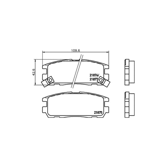 Hella 8DB 355 016 621 Brake Pad Set With Acoustic Wear Warning