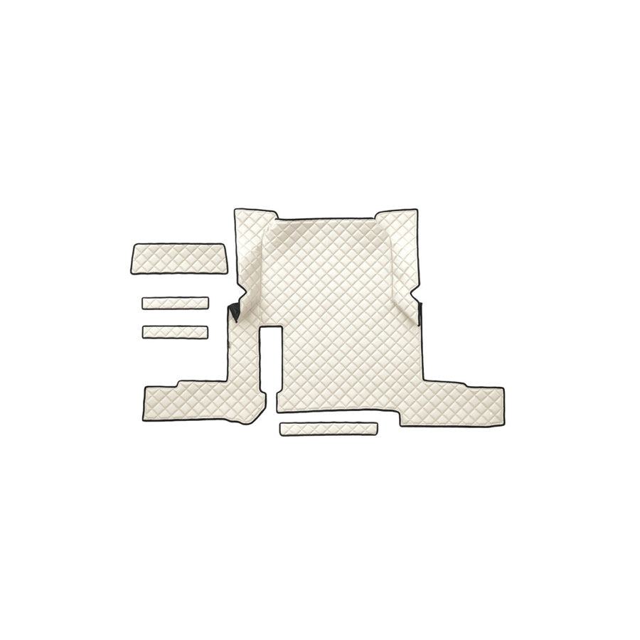 F-CORE RH48 CHAMP Floor mat set Leatherette, Front, Quantity: 5, Ivory White