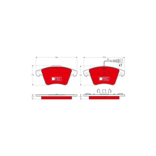 TRW Dtec Cotec Gdb1556Dte Brake Pad Set Incl Wear Warning Contact