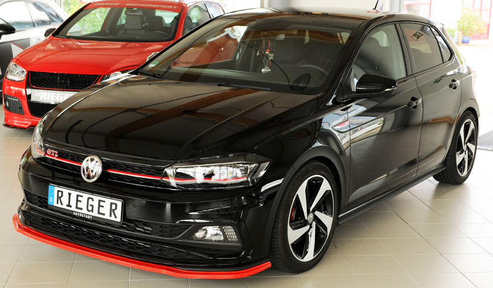 Rieger 00047220 VW Polo AW Front Splitter (Inc. Polo AW GTI) -  Matte Black