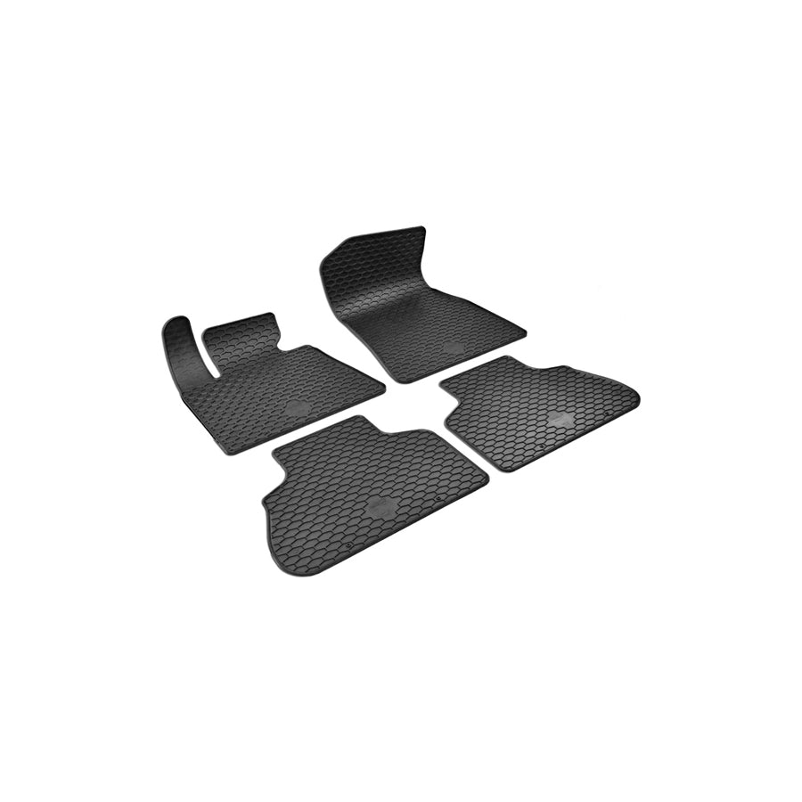 WALSER RubberLine 50870 Floor mat set Elastomer, Front and Rear, Quantity: 4, Black