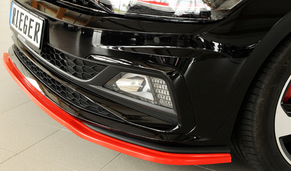 Rieger 00047220 VW Polo AW Front Splitter (Inc. Polo AW GTI) -  Matte Black