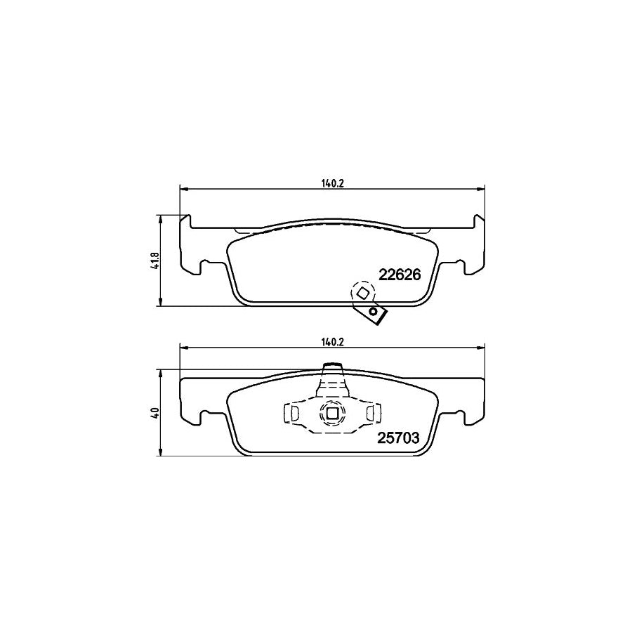 Hella 8DB 355 025 841 Brake Pad Set For Smart Fortwo With Acoustic Wear Warning
