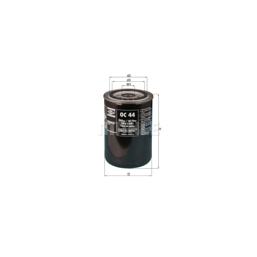 MAHLE ORIGINAL OC 44 Oil Filter Spin-on Filter