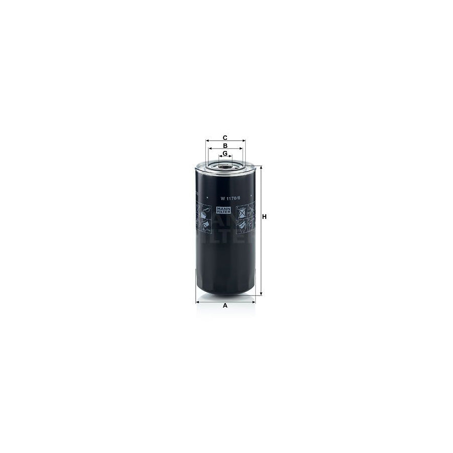 MANN-FILTER W 1170/8 Oil Filter Spin-on Filter