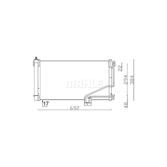 MAHLE ORIGINAL AC 347 001S Air conditioning condenser with dryer