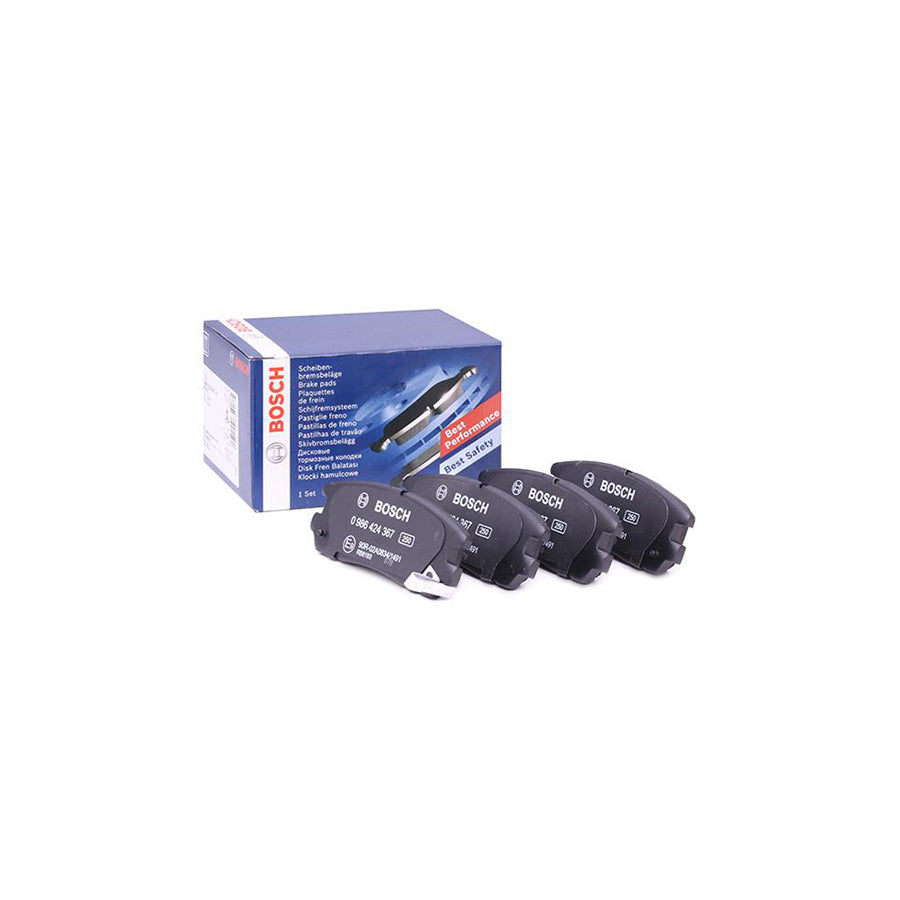 Bosch 0986424367 Brake Pad Set With Acoustic Wear Warning With Anti Squeak Plate BP178