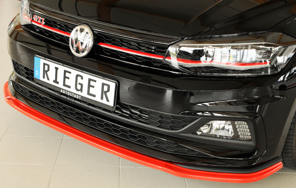 Rieger 00047220 VW Polo AW Front Splitter (Inc. Polo AW GTI) -  Matte Black