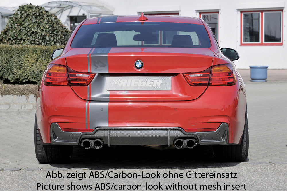 Rieger 00053489 BMW 4 Series F32 F33 F36 Rear Diffuser for Twin Tailpipe Left & Right -  Matte Black