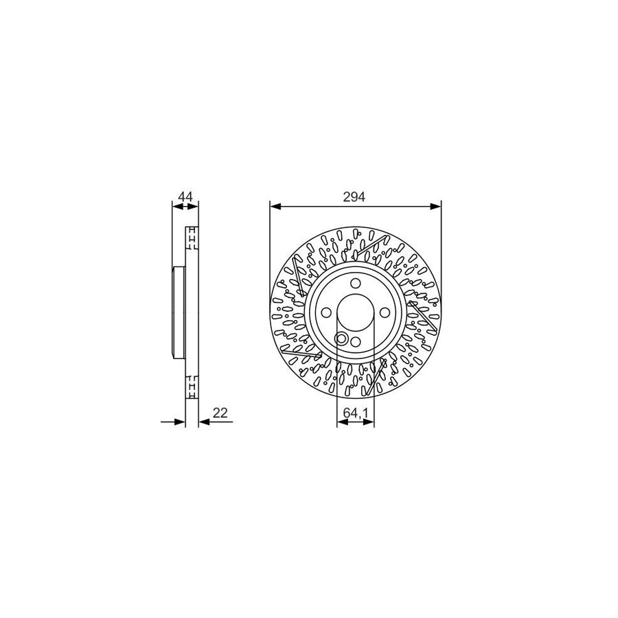 BOSCH 0 986 479 A69 Brake Disc Slotted Perforated Vented Coated High carbon