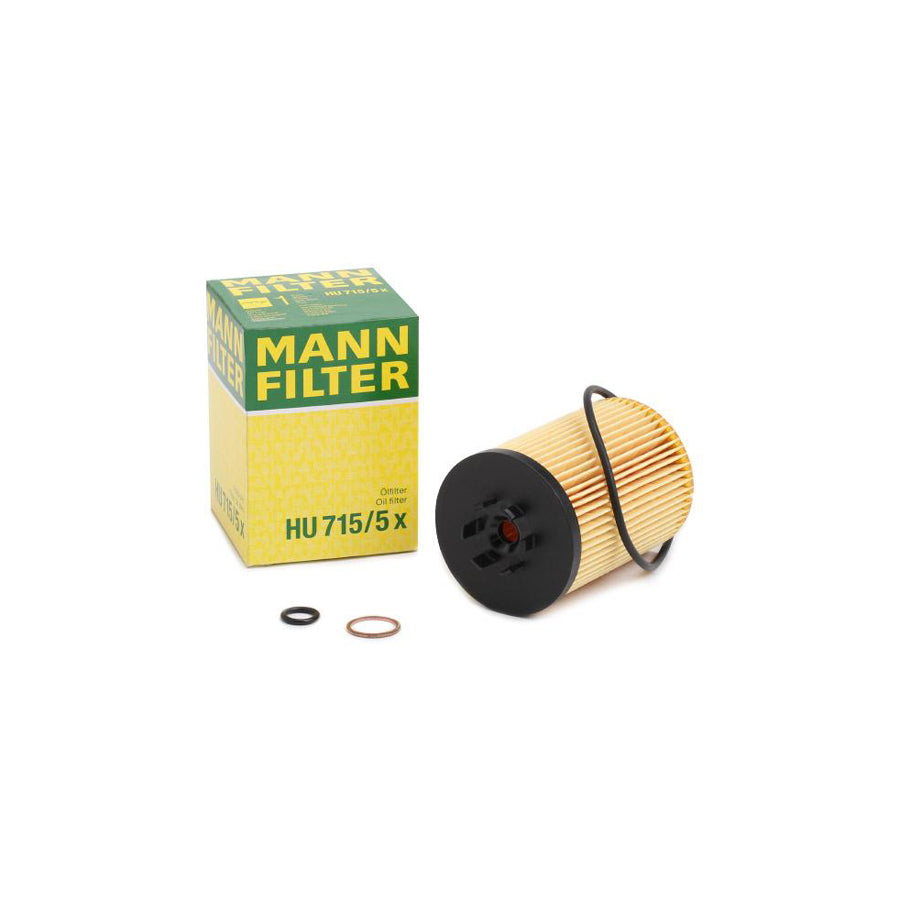 MANN-FILTER HU 715/5 x Oil Filter with seal, Filter Insert