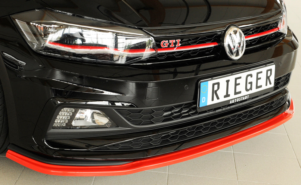 Rieger 00047220 VW Polo AW Front Splitter (Inc. Polo AW GTI) -  Matte Black