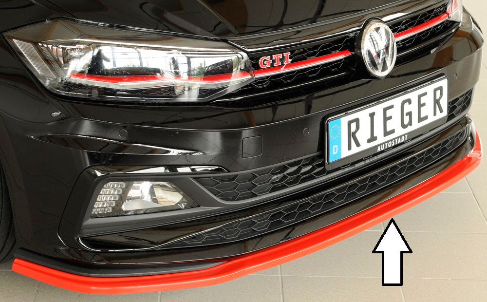 Rieger 00047220 VW Polo AW Front Splitter (Inc. Polo AW GTI) -  Matte Black