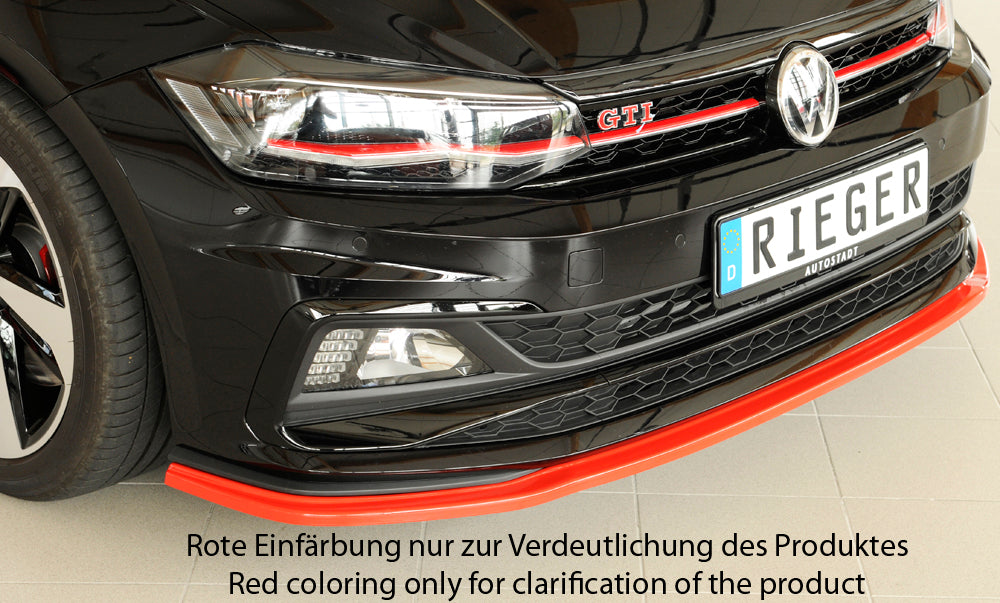 Rieger 00047220 VW Polo AW Front Splitter (Inc. Polo AW GTI) -  Matte Black