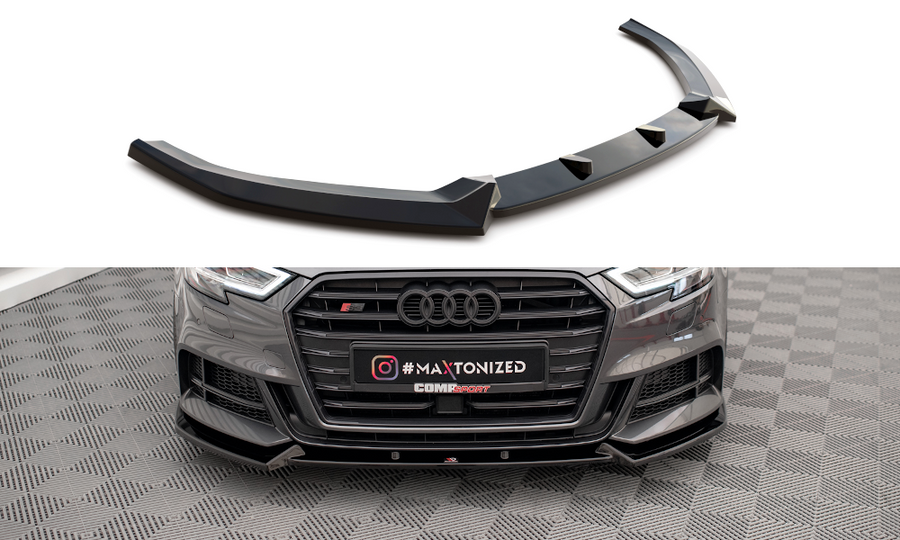 Maxton Design AU-S3-3F-SB-FD1T Front Splitter V.1 Audi S3 Sportback 8V Facelift | Duco Car Parts UK Car Parts