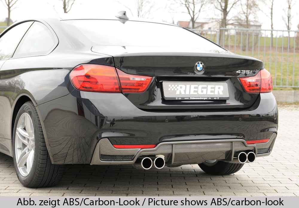 Rieger 00053489 BMW 4 Series F32 F33 F36 Rear Diffuser for Twin Tailpipe Left & Right -  Matte Black