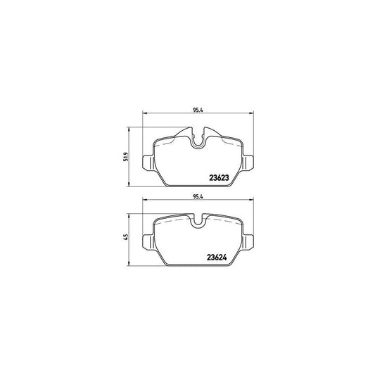 Brembo P 06 037X Brake Pad Set Prepared For Wear Indicator With Brake Caliper Screws