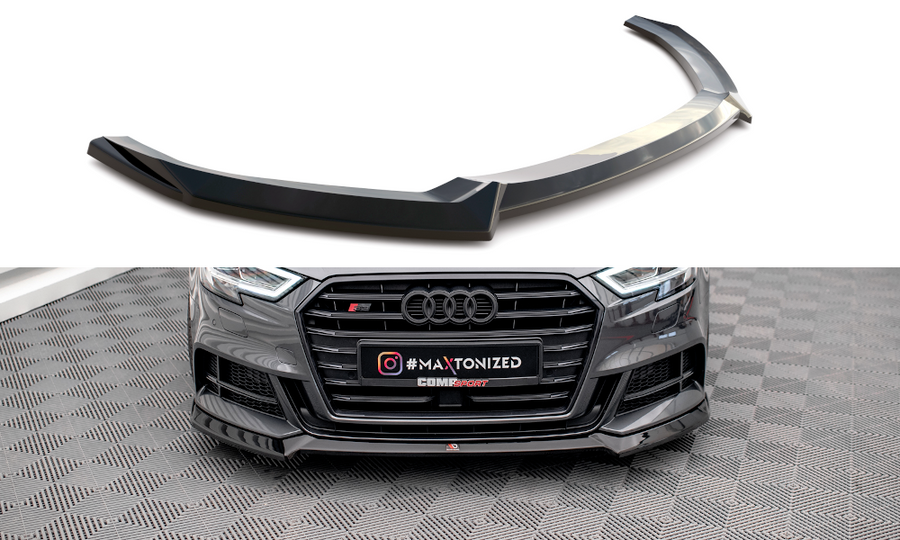 Maxton Design AU-S3-3F-SB-FD3T Front Splitter V.3 Audi S3 Sportback 8V Facelift | Duco Car Parts UK Car Parts