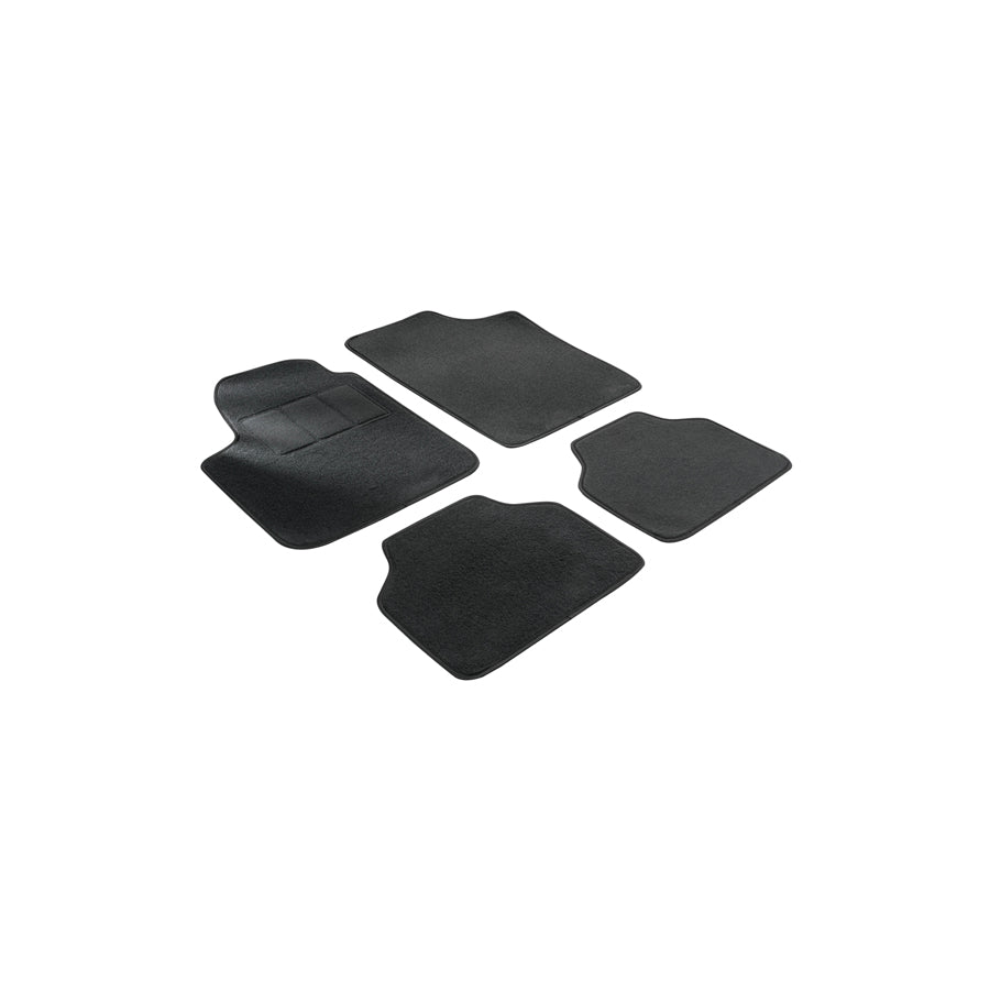 WALSER Tailored 14603 Floor mat set Textile, Front and Rear, Quantity: 4, Black
