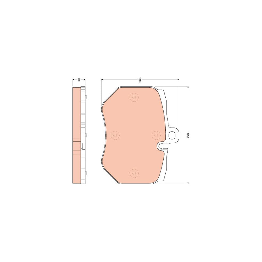 TRW Gdb1848 Brake Pad Set Prepared For Wear Indicator