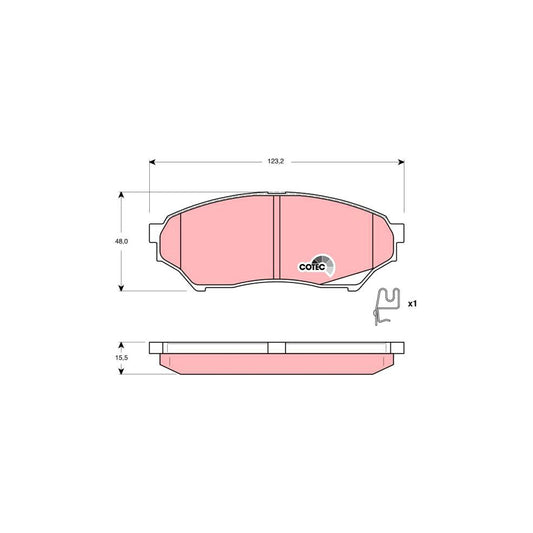 TRW Cotec Gdb3270 Brake Pad Set For Mitsubishi Shogun Pinin V60 With Acoustic Wear Warning With Accessories