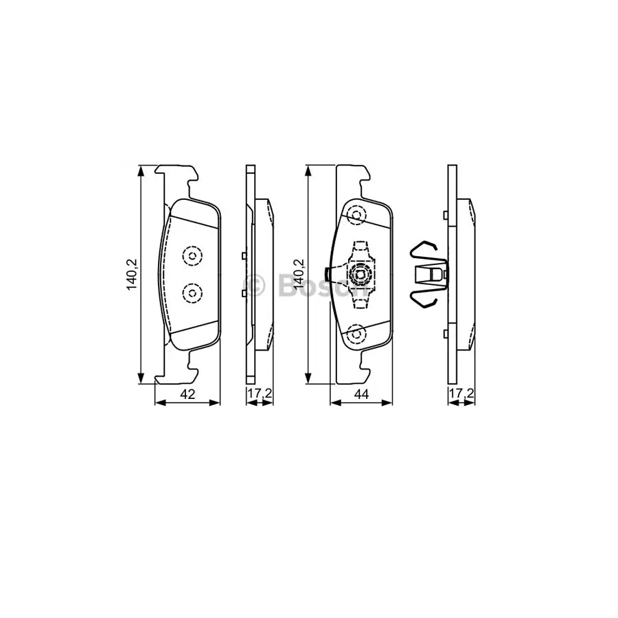 Bosch 0986495334 Brake Pad Set Excl Wear Warning Contact With Mounting Manual BP1623