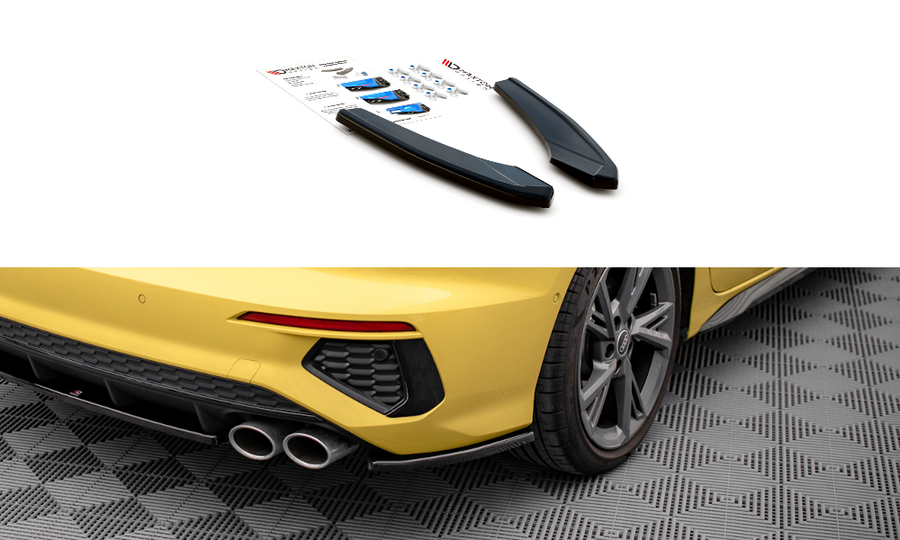 Maxton Design AU-S3-8Y-S-RSD1T Rear Side Splitters Audi S3 8Y Sedan | Duco Car Parts UK Car Parts