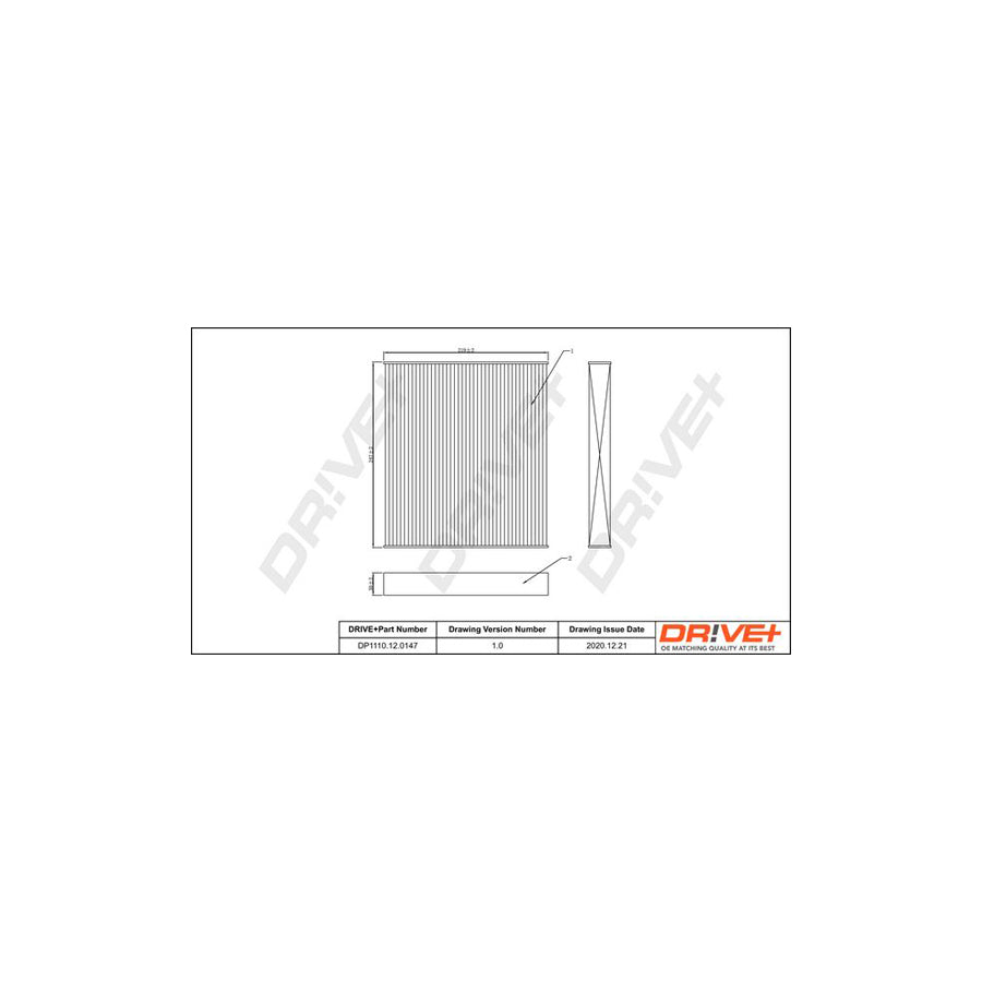 Dr!Ve+ Dp1110.12.0147 Pollen Filter | Duco Car Parts UK Car Parts