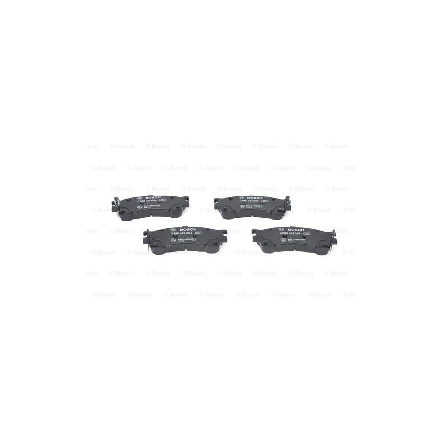 Bosch 0986424694 Brake Pad Set With Acoustic Wear Warning With Anti Squeak Plate BP407