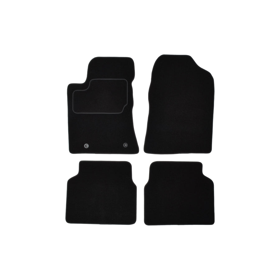 CUSTOPOL Tailored TOY35C Floor mat set for TOYOTA AVENSIS Textile, Front and Rear, Quantity: 4, Black