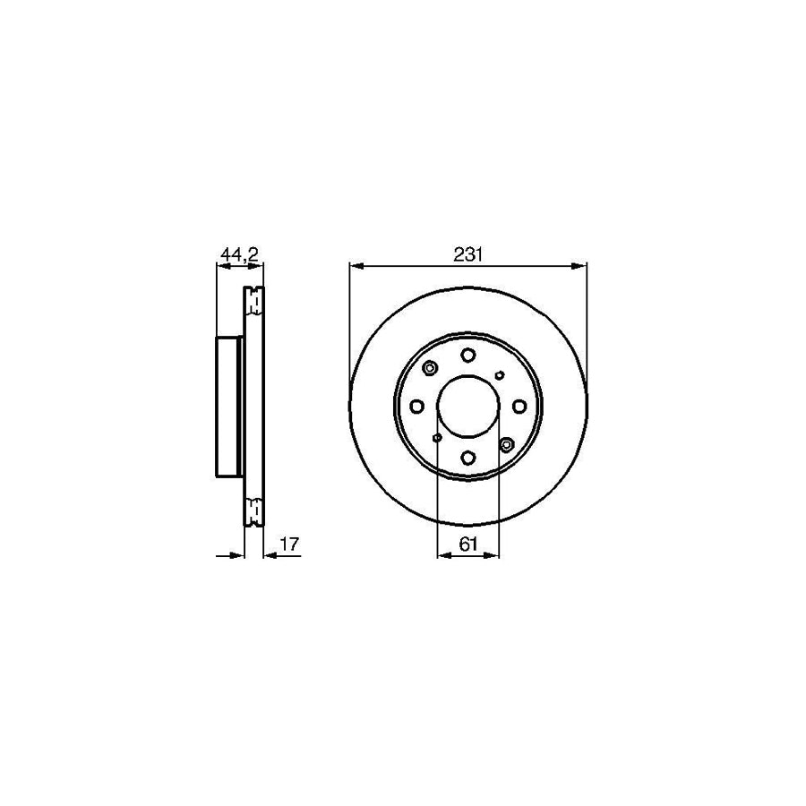 BOSCH 0 986 478 203 Brake Disc Internally Vented Vented Oiled with bolts screws