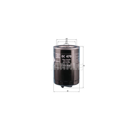 MAHLE ORIGINAL OC 470 Oil Filter Spin-on Filter, with one anti-return valve